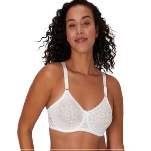 Bali White Lace ‘N Smooth Underwire Full Coverage Lace Bra 38DD NWOT